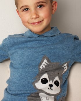 Kinder Wolf Pullover aus reiner Merinowolle
