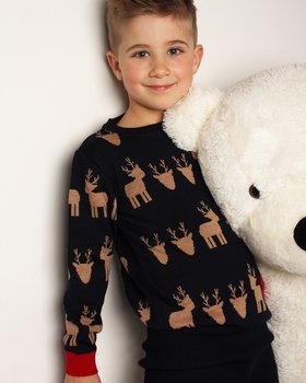 Weihnachtspullover für Kinder aus reiner Merinowolle