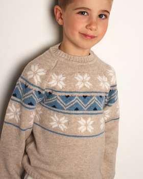 Jacquard-Pullover aus reiner Merinowolle Ultrafine Kinder