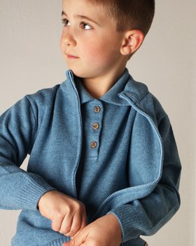 Kinder-Jacke Zip aus reiner Merinowolle Ultrafine