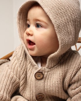 Neugeborenes Kleid aus reiner Merinowolle Ultrafine