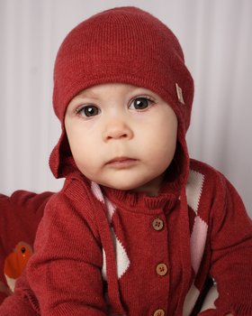 Berretto Paraorecchie Neonati in Pura Lana Merino Ultrafine