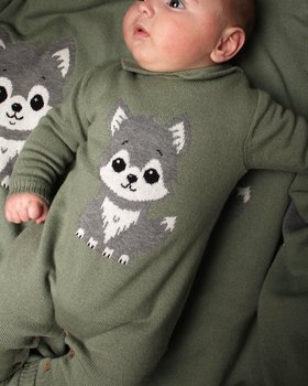 Baby Wolf Strickanzug aus reiner Merinowolle Ultrafine