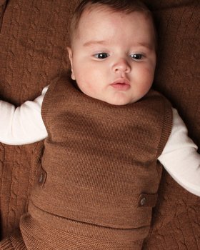 Baby-Weste Knöpfe aus reiner Merinowolle