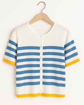 Striped jacket in pure organic cotton for women
