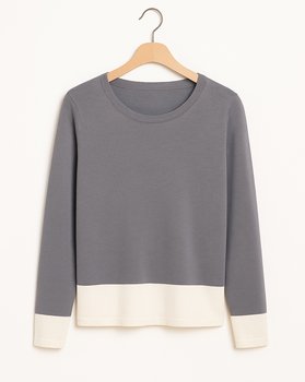 Maglia Girocollo Bicolore in Viscosa Donna