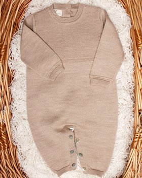 Pure merino wool knit sleepsuit - essential