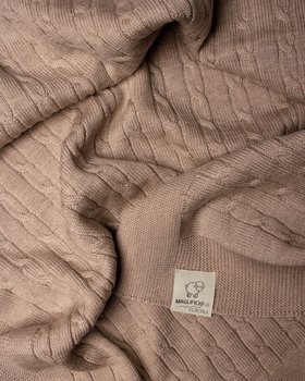 Kinderbettdecke mit Merinowolle Zöpfen 70x80cm