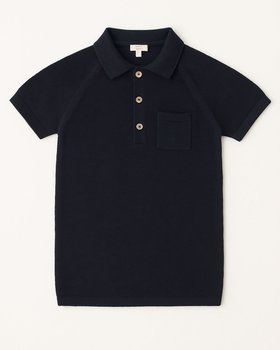 Boys' Short-sleeved Polo in Pure Cotton and Linen