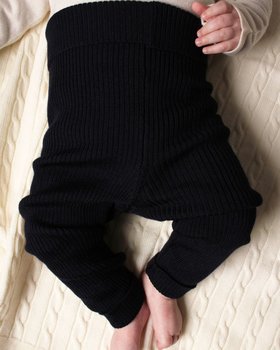 Pantaloni in maglia Costina Neonati in Pura Lana Merinos