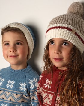 Kids' Pure Merino Wool Ultrafine Pon Pon Cap