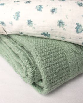 Set Decke Wolle und Musselin Baumwolle