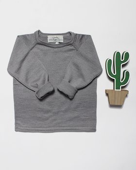 Girocollo Raglan Basico in Pura Lana Merino Ragazzi