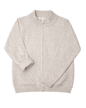 Maglia  con Zip in Puro Cotone Bio per Bambini