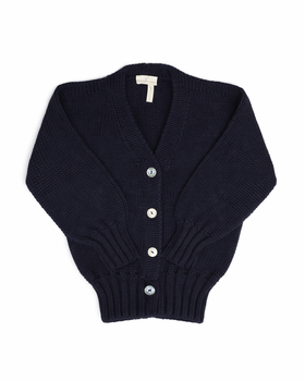 Cardigan Palloncino in Pura Lana Merinos per Ragazze