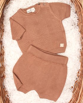 Short Baby Set in Natural Bamboo and Cotton – Aura