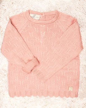 Girocollo Manica Lunga Neonate in Bamboo e Cotone Naturali - Aura Traforata