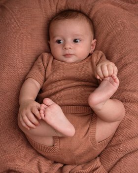 Completo Corto Neonati in Bamboo e Cotone Naturali - Aura