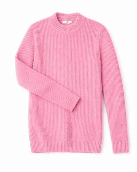 Maglia lupetto bimba a costina pura lana merinos