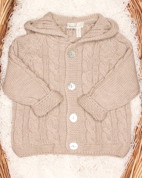 Cappottino lana bimbo a trecce in lana merinos