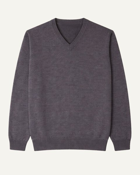 Maglia scollo v in pura lana extrafine uomo