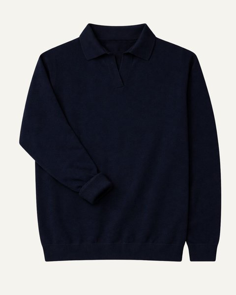 Maglia polo in pura lana merino ultrafine uomo