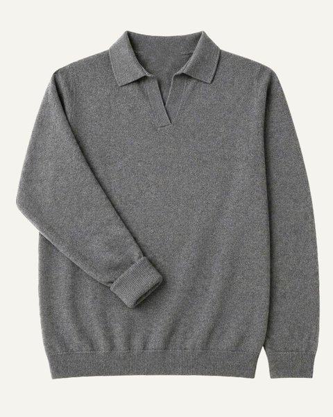 Maglia polo in pura lana merino ultrafine uomo
