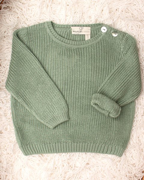 Girocollo in maglia in  puro eucalipto neonati