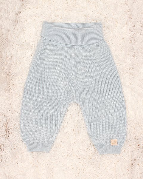 Pantalone lungo in maglia in puro eucalipto neonati