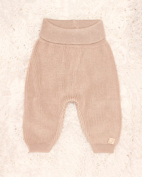Pantalone lungo in maglia in puro eucalipto neonati