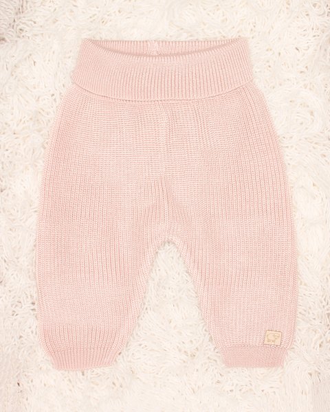Pantalone lungo in maglia in puro eucalipto neonati