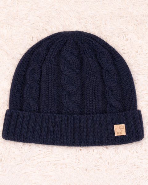 Berretto trecce bambini in pura lana merino ultrafine