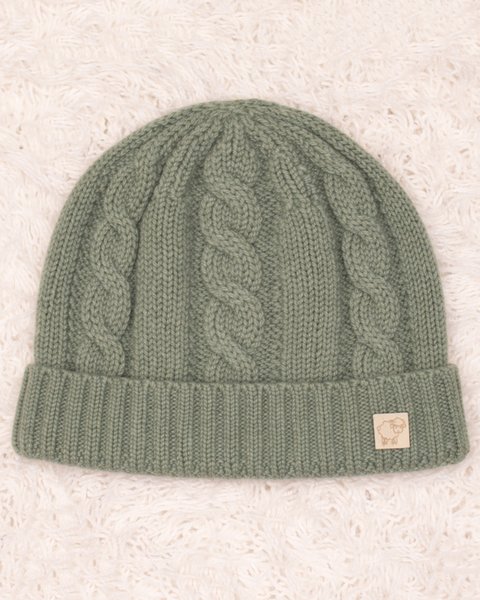 Berretto trecce bambini in pura lana merino ultrafine