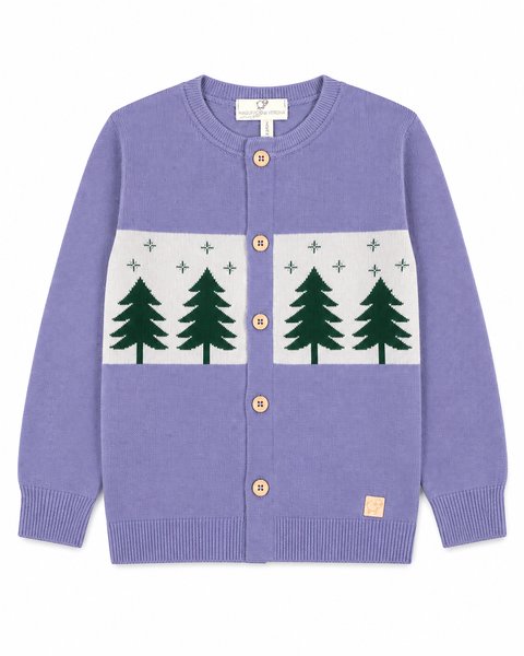 Giacchina jacquard in pura lana merino bambino
