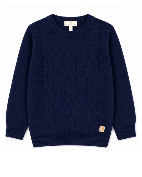 Maglione a trecce bambino e bambina in pura lana merino ultrafine