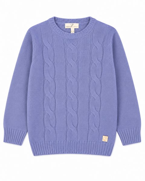 Maglione a trecce bambino e bambina in pura lana merino ultrafine