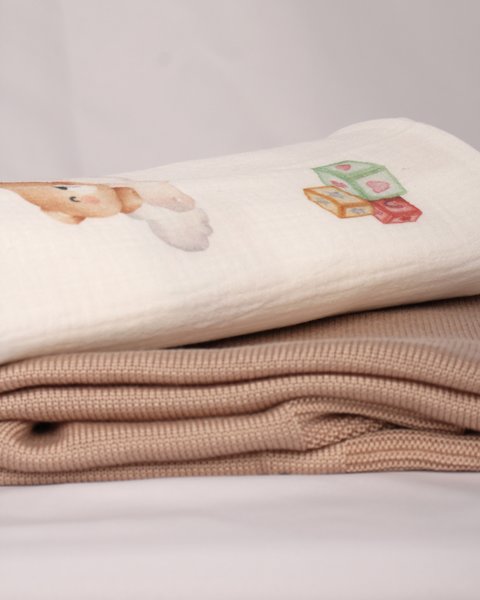Set copertina eucalipto e mussola puro cotone
