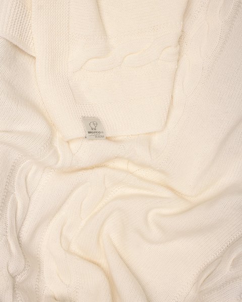 Copertina culla neonato in pura lana vergine merino ultrafine 80x100 cm