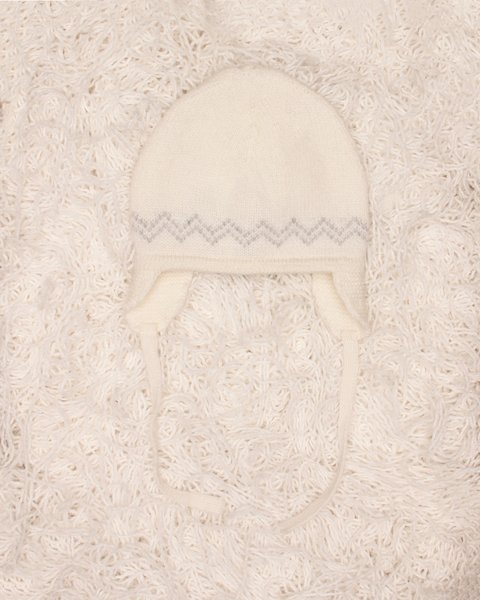 Berretto neonato con paraorecchie in lana merino ultrafine