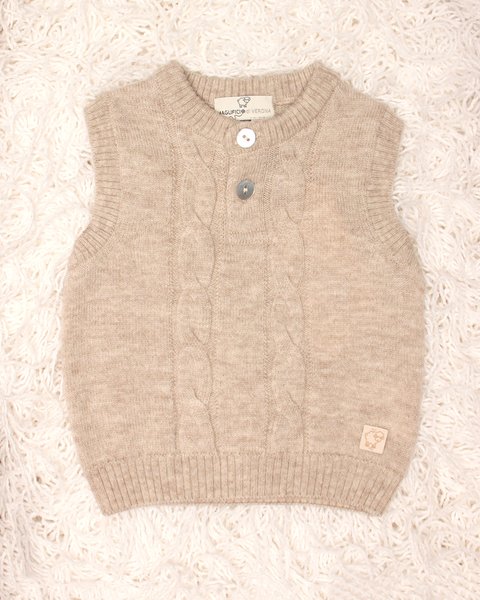 Gilet trecce pura lana merinos neonati