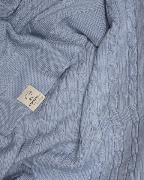 Copertina neonato in lana a trecce misura 80*100cm - essential