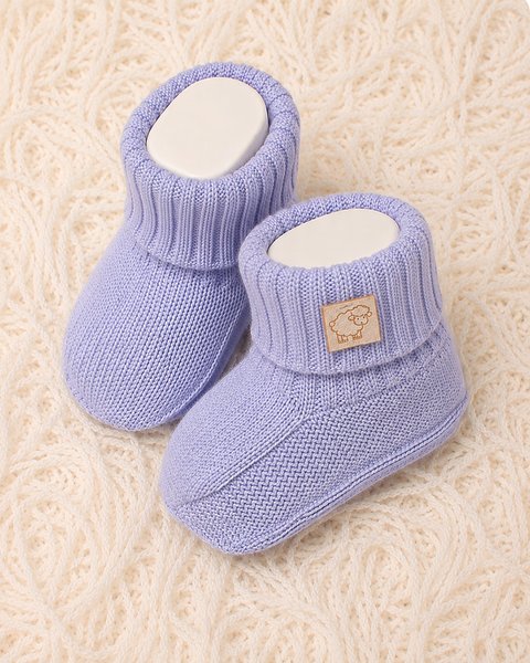 Scarpine neonato pura lana merino leggere