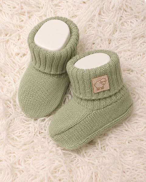 Scarpine neonato pura lana merino leggere