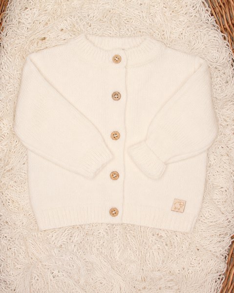 Giacchina neonata cardata in pura lana merino ultrafine