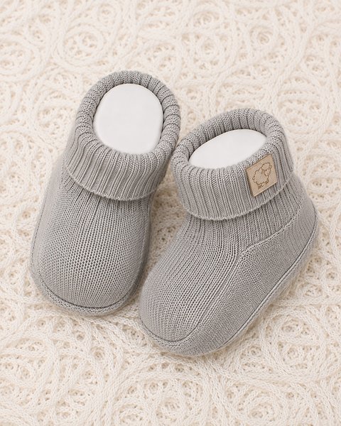 Scarpine neonato unisex in pura lana merino ultrafine