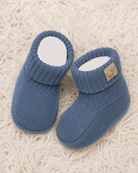 Scarpine neonato unisex in pura lana merino ultrafine