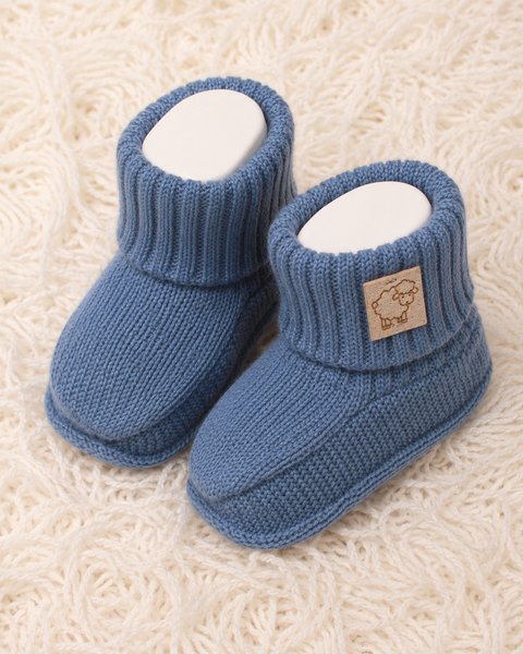 Scarpine neonato pura lana merino leggere