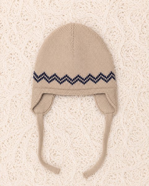 Berretto neonato con paraorecchie in lana merino ultrafine