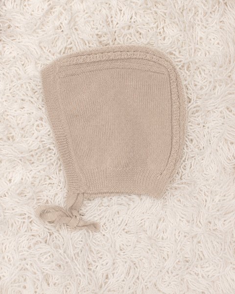 Berretto amish neonato primalana in pura lana vergine merino extrafine