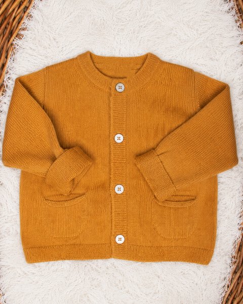 Jacket with pockets in pure merino wool